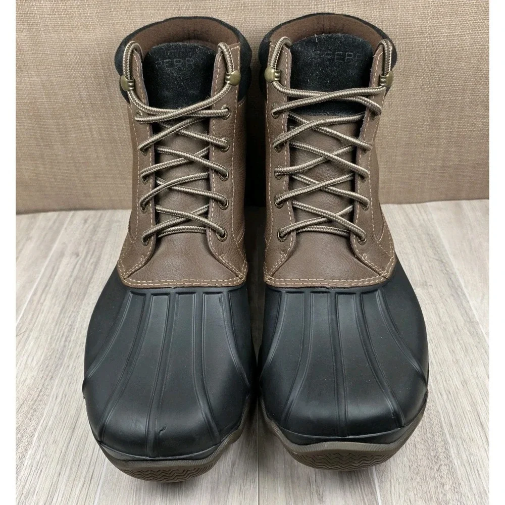 Sperry Top-Sider Brewster Mens 10M Waterproof Duck Brown Leather Lace Up Boots